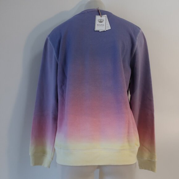 NWT Womens Regina Relax Purple Pink Yellow Ombre Relax Pullover Sweatshirt S - Picture 4 of 6
